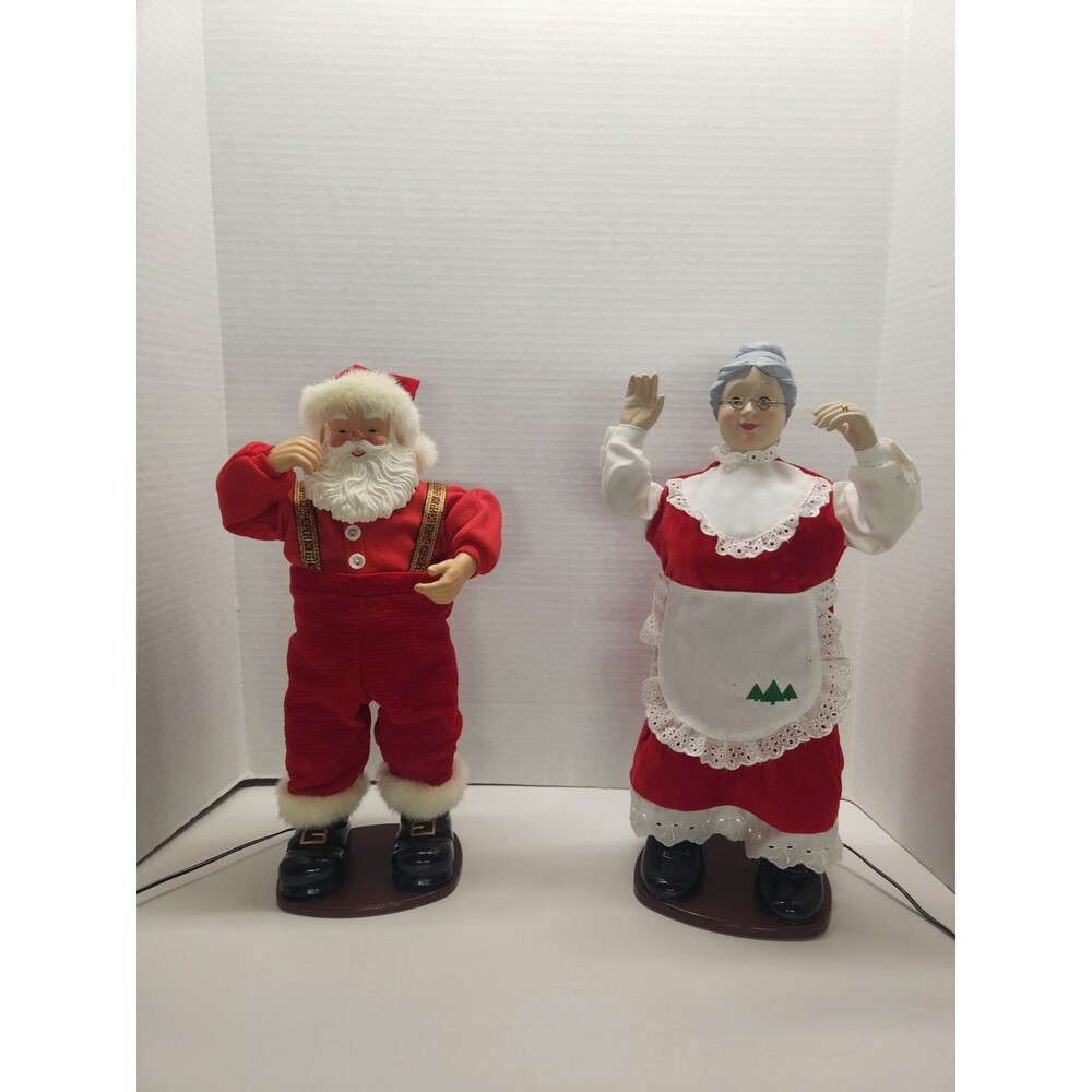 Rock Santa Collectibles Rockin' Around Mr & Mrs. Claus Dancing Christmas Tested